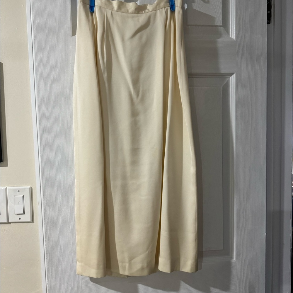 Nolan Miller, beaded cream jacket, shirt and skirt